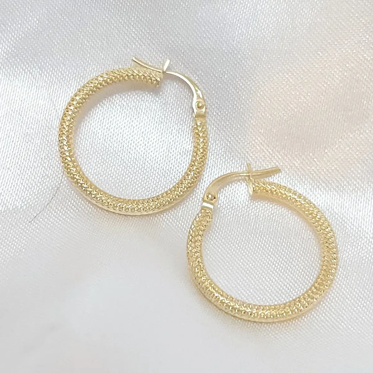 Flat Engraved Hoop Earrings
